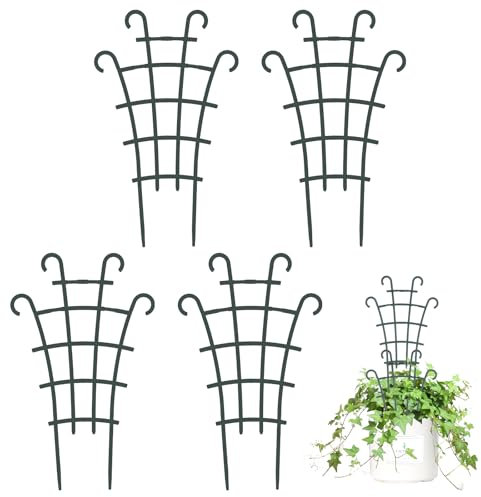 Xinjoduz Rankgitter 4 Stück Rankhilfe Zimmerpflanzen Pflanzkübel, Kunststoff, Pflanzkübel Rankhilfe, Rosen Kletterhilfe, Garten Pflanzenstütze, Rankgitter für Kletterpflanzen Garten