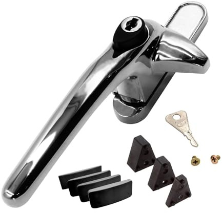 Universal Cockspur Window Handle Kit (10 Pack) - Left, Chrome/Black