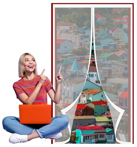 Moustiquaire Porte Fenetre Enroulable 130 x 252 cm Rideau de Porte Anti Mouche Rideaux Toile Insect Ecran pour Couloirs Portes Patio, Blanc