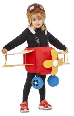 My Other Me - Costume da aereo per bambini. Include abito con spalline e berretto pilota in rosso e giallo taglia 3-4 anni Raggiungi nuove altezze di divertimento su ogni volo.