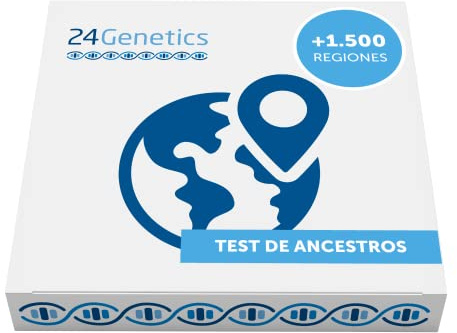24Genetics Test Genetico Ancestros, Test Adn desde Casa, Pruebas Geneticas de Antepasados, Conoce tu Origen por Pais, Region o Provincia, Ancestry Dna Kit con +1500 Regiones