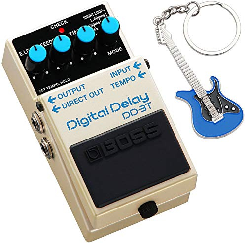 Boss DD-3T Digital Delay Effects Device + Keepdrum Keyring Guitar Blue
