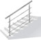 Aufun Treppengeländer Edelstahl Handlauf Geländer für Treppen, Innen und Außen, Balkon, Brüstung, Silber, Länge: 100cm, mit 3 Querstreben