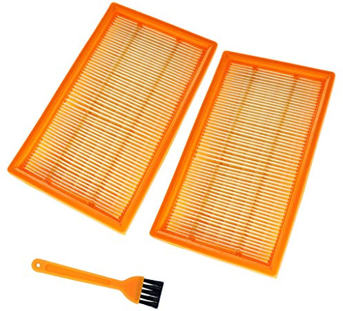 HURI Lot de 2 filtres plissés plats pour aspirateur Würth/Würthmaster Automatic ISS 35, ISS 35-S, ISS 45 M, ISS 55 M, ISS 55 S, ISS 30-L, ISS 40-M, ISS 50-L Aspirateur Filtre à air