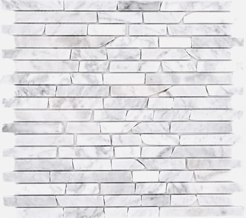 MOS40-Brick2000 Carreaux de mosaïque en pierre naturelle Blanc carrare mat Mur Sol Cuisine Salle de bain Douche