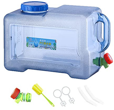 Starnearby 18L Water Container with Tap, Portable Plastic Water Bucket with Tap, Easy Clean BPA-Free Drink Water Carrier, for Camping Outdoor, Party, Van, RV, School, Hospital, Emergency (18L)