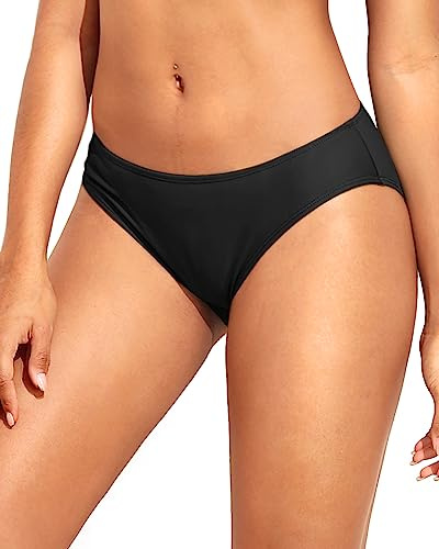 Tempt Me Women Black Low Rise Bikini Bottom Full Coverage Bathing Suit Bottoms Swimsuit Bottom S