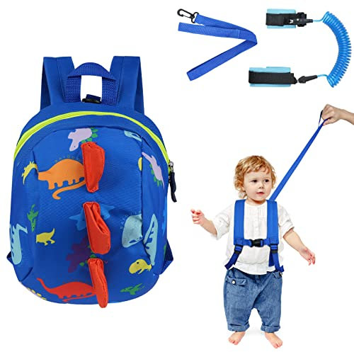 Aomig Kinder Sicherheitsleine, 4 in 1 Kinderleine Rucksack, Kinder Laufgeschirr, Kindersicherheitsgurt mit Anti-Verlust Handgelenk Armband (Rosa Schmetterling)