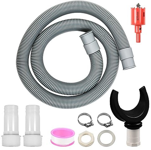 MaxEarn 8Stk Regentonnen Verbindungsset inkl. 100cm Verbindungsschlauch + 25mm Shunt-Rohr + Lochöffner, Regentonnen Anschluss Fallrohr für Regensammler Regenwasser-Tonnen Marke: MaxEarn