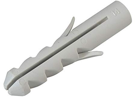 [Box of 40] M14 x 100mm Nylon Wall Expansion Plugs Scaffold Apollo Screw Plug Rimless 14mm For Scaffolding Applications Stone Concrete