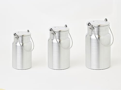 Lechera Aluminio Pulido Con Asa y Tapa Distintos Tamaños Diseño Clásico (2 Litros)