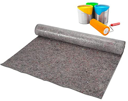 Jopassy Tessuto non tessuto da pittura, 220 g/㎡, 50 m, rotolo per piastrelle da pittura, 50 m, tessuto non tessuto di copertura 50 m, copertura per pavimenti e lavori di pittura, 1 pezzo