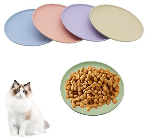 5 Stück Katzennäpfe, Katzenfutter Schalen Flach, Mehrere Farben Katzennapf, 15cm Scheibe Katzennapf, Futternapf Katze, für Futter und Wasser Katzenschüssel Kleine Tier