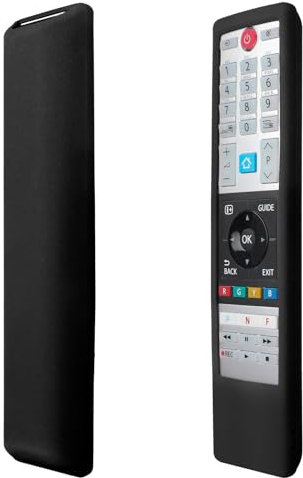 Funda Protectora de Silicona para Toshiba TV Mando a Distancia CT-8541 CT-8533 CT-8528 CT-8567, Antideslizante, Lavable - Negro (Confirme el Grosor Remoto a Través de la Figura 2 Antes de Comprar)