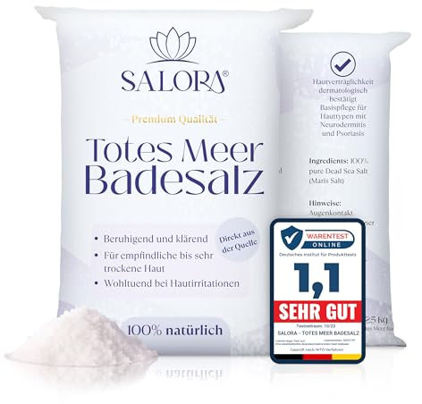 Totes Meer Badesalz 25 kg - Meersalz Badesalz aus Jordanien - Vollbad und Fußbald Salz mit Peeling Effekt als Badezusatz oder Saunasalz (Mix)