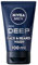 NIVEA MEN Deep Black Charcoal Face Wash (75ml), Dark Wood Men's Face Wash and Face Cleanser with Activated Charcoal, Anti-Bacterial Exfoliating Face Wash