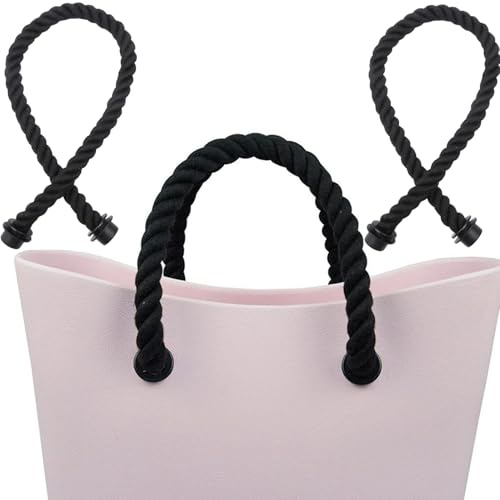 Norhogo Classic Mini Maniglia Corda, Manici o Bag, Manici per Borse, Manici Lunghe Maniglia Corda, Sostituzione Sacchetto Catena Ricambio Accessori, per Fai da Te Donna (Nero)