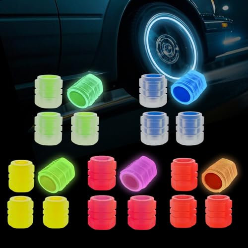 RYHHH 20 PCS Universal Tyre Valve Caps, ABS Material, Green, Yellow, Blue, Red, Pink, Cars, SUVs, Motorbike, Trucks, Bicycle