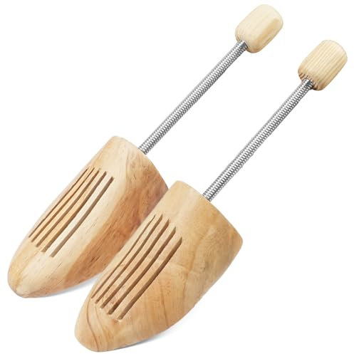 Alaoo Schuhspanner für Damen und Herren, 1 Paar Holz Spiralfeder Schuhspanner, Holz-Schuhformer, Schuhstrecker, Schuhspreizer Schuh Knickschut Schuhdehner für Stiefel Oder Sneaker Geeignet (Gr. 42-46)