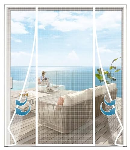 195x240cm Zanzariera Porta Tenda a Rete Anti Insetti con Magneti Chiusura Automatica per Balcone Porta Soggiorno Camera Senza Forare Nero