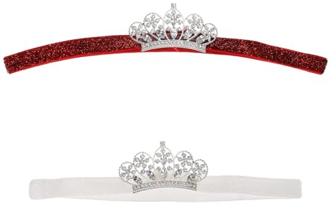Abaodam Cerchietti per Chioma Bambina per Occasioni Speciali e Uso Quotidiano 2 Pezzi Corona da Principessa Comoda da Indossare