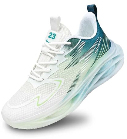 Sneaker da uomo, scarpe da corsa su strada, tempo libero, scarpe da ginnastica da uomo, leggere, traspiranti, scarpe da tennis, comode da corsa, unisex, Azzurro, 41 EU