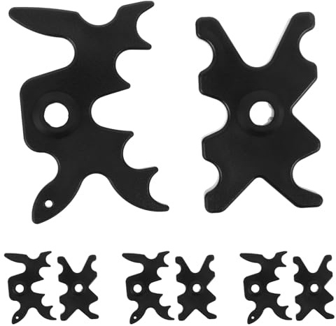 TOGEVAL Cabezas de Puente para Taco de Billar 8 Piezas, Soporte de Plástico Negro 13mm (4 Puntas Ciervo 4 Puntas Araña), Accesorio para Juego de Billar y Sala de Juegos