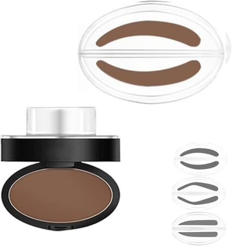 Polvo de sello de cejas, kit de sello de cejas impermeable con polvo y plantilla a prueba de manchas, polvos de sello de cejas, herramienta de definición de cejas amigable para principiantes para