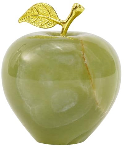 Radicaln Handgefertigter Apfel-Briefbeschwerer, Marmor-Dekorationsgegenstand aus grünem Onyx, 7,6 cm, Heimdekoration — ideal als Arbeitszimmerdeko