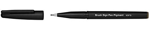 Pentel SESP15-SPX Brush Sign Pen Pigment mit pigmentierter Tinte, Faserschreiber, pinselähnliche Spitze, sepia, 12 Stück