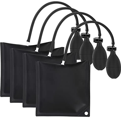 QKFON 4 Stück Montagekissen Luftkissen, Quadratisch Montagekissen Air Pump Wedge Luftkissen Montage Spreizkissen Belastung bis 200kg für die Türfensterinstallation und Autoreparatur Montagehilfe