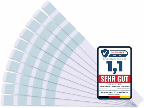 smardy 10x Wasser Teststreifen Wasserhärte Wasserteststreifen Gesamthärte Trinkwassertest Test Wasserqualität Kalk Wassertest für Trinkwasser Pool und Aquarium