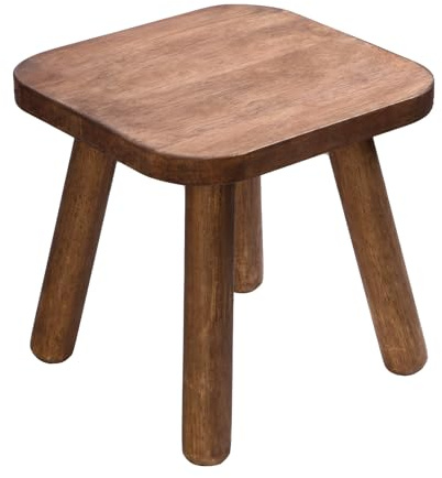 Jurath Wooden Step Stool for Adults Step Stool for Toddlers Plant Stool Small Wooden Stool with Four Detachable and Assembled Legs Nicely Balanced (Classic 9.3inch)