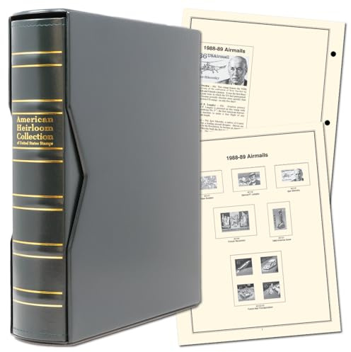 Generic Mystic's Hingeless American Heirloom Stamp Album with Slipcase, Volume 4: 1985-1994, Green