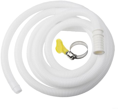 Manguera de drenaje de aire acondicionado, flexible, portátil, conector de manguera de drenaje con abrazadera de acero, accesorios de manguera de entrada de agua para lavadora