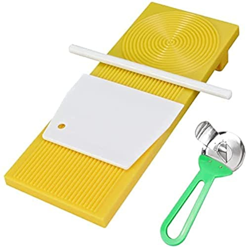 Herramientas de Espagueti, Herramienta de Cocina Manual para Hacer ñoquis de Plástico para Hacer Macarrones, Cortador de Pasta, Rodillo (YELLOW)