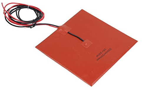Värmematta i silikon, värmeplatta 180 ℃ 200 x 200 Mm 200 W 12 V eller 24 V Hotbed 3D-skrivartillbehör med Termistor 100K och självhäftande hållare Ender 3 3s