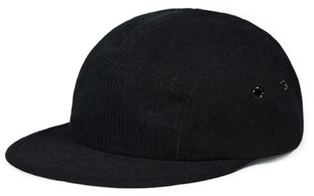Clakllie Cord 5 panelkeps basebollkeps män platt brätte basebollkeps justerbar snapback keps polo pappa keps vintage skateboard keps UV-skydd mjuk mössa, CDGE-WBDBH24081-Svart, one size