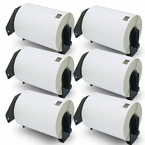 BETCKEY - 6 rollos de etiquetas de repuesto para Brother DK-11247, 103 mm x 164 mm, negro sobre blanco, 1080 etiquetas de envío compatibles con impresoras de etiquetas Brother QL