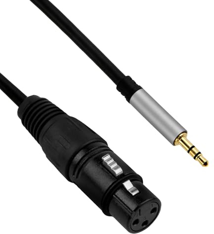 SopwMap - Cable XLR jack de 3,5 mm, cable de micrófono XLR a jack, 1 metro, compatible con videocámaras, cámaras DSLR, grabadoras de audio de PC