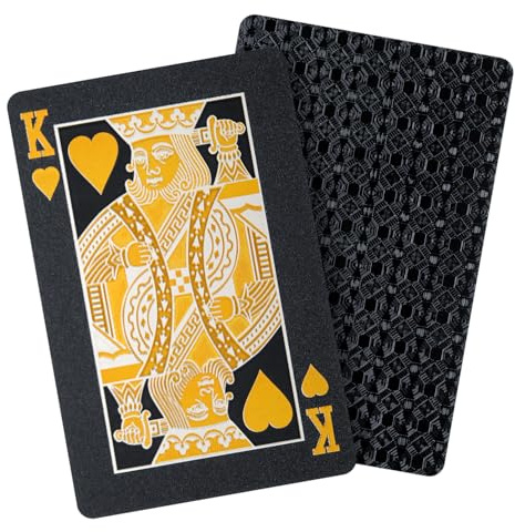 Waterproof Deck of CardsïŒGift Playing CardsïŒPoker Set, Men Pool Poker Cards (Black Diamond)