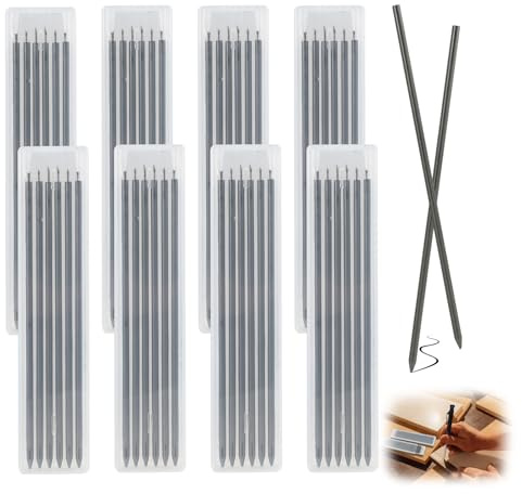 48 Mines De Crayon Pour Charpentier – 2,8mm Mines Solides Pour Crayon Chantier & Marqueur À Trous Profonds, Set De Mines De Remplacement Étanche Pour Dessin D’Architecte, Marquage Sur Bois/Métal​
