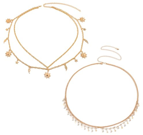 2 Pièces Taille en métal ceinture de chaîne réglable,Chaîne de taille pour robe en jean,Chaîne de ventre dorée,Belly chain,pour tenue de concert de campagne pour robe