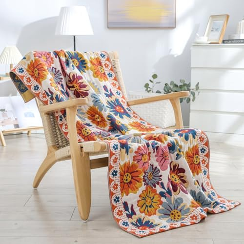 xueneige Stile Fiori della Foresta Tropicale 100% Cotone Gaze Grande Asciugamano da Bagno Morbido Delicato sulla Pelle Assorbente Sudore Respirante Polivalente Coperta di Divano