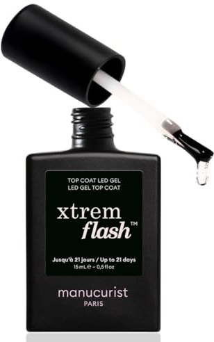 Manucurist - Top Coat Gel Semi Permanent Xtrem Flash™ Longue Durée - Vernis Semi Permanent sans TPO - Top Coat UV pour Vernis Gel UV - VSP Vegan - Nail Polish