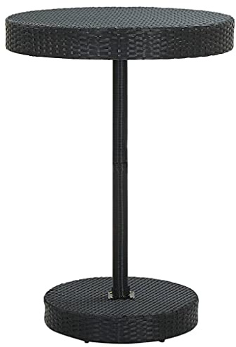 Tomostar Table de Bar Haute, Table Bistrot de Jardin Extérieur Noir 75,5x106 cm Résine tressée
