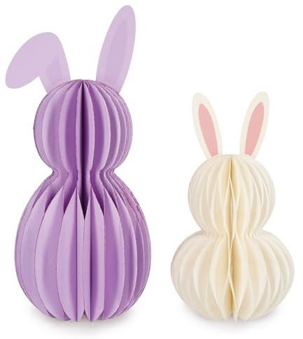 Legami - Set di 2 Coniglietti in Carta, Coniglio Decorativo da Scrivania, Addobbare Casa per Pasqua, Decorazione Pasquale, A Nido d'Ape