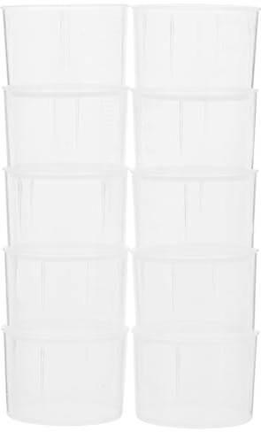 WOFASHPURET Tazas Medidoras de Plástico Transparentes 15 Ml, 10 Piezas, Vasos Medidores de Cocina y Laboratorio para Dosificación de Medicamentos y Mezcla de Líquidos Reutilizable
