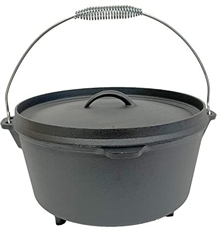 Cuisiland Seasoned Dutch Oven Lippendeckel, Gusseisen, 3 Beine