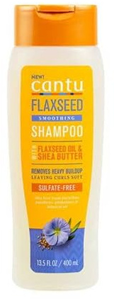 Cantu - Shampooing Lissant à l'Huile de Lin et au Beurre de Karité - Réduit la Casse et les Frisottis - Pour Cheveux Bouclés, Crépus et Ondulés - Cheveux d'apparence Naturelle - 400 ml
